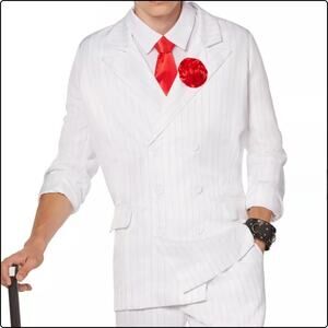 Spirit Adult White '20s Mobster Jacket Halloween Costume Accessory Size XL